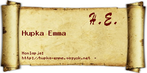 Hupka Emma névjegykártya